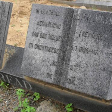 READ Rupert Robert 1892-1978 &amp; Hester Johanna nee REYNEKE 1894-1982