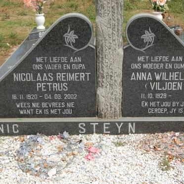 STEYN Nicolaas Reimert Petrus 1920-2002 &amp; Anna Wilhelmina VILJOEN 1929-