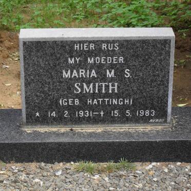 SMITH Maria M.S. nee HATTINGH 1931-1983
