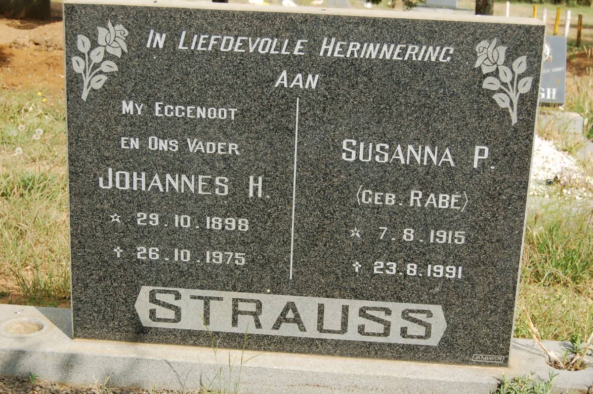 STRAUSS Johannes H. 1898-1975 &amp; Susanna P. RABé 1915-1991