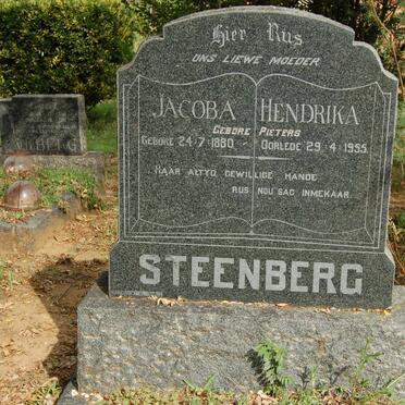 STEENBERG Jacoba Hendrika nee PIETERS 1880-1955
