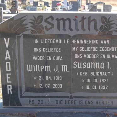 SMITH Willem J.M. 1919-2003 &amp; Susanna L. BLIGNAUT 1921-1997