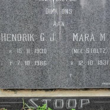 STOOP Hendrik G.J. 1930-1986 &amp; Mara M. STOLTZ 1931-