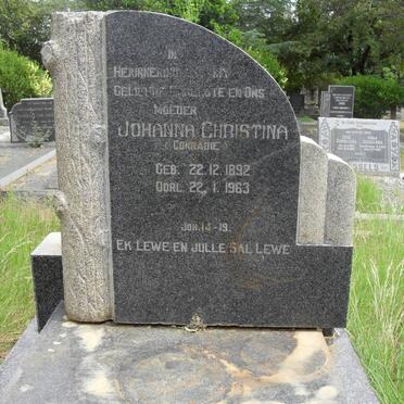 ? Johanna Christina nee CONRADIE 1892-1963