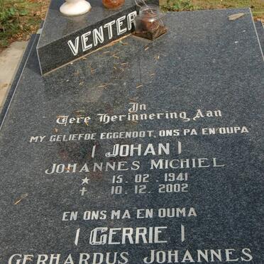 VENTER Johannes Michiel 1941-2002 &amp; Gerhardus Johannes PRINSLOO 1943-