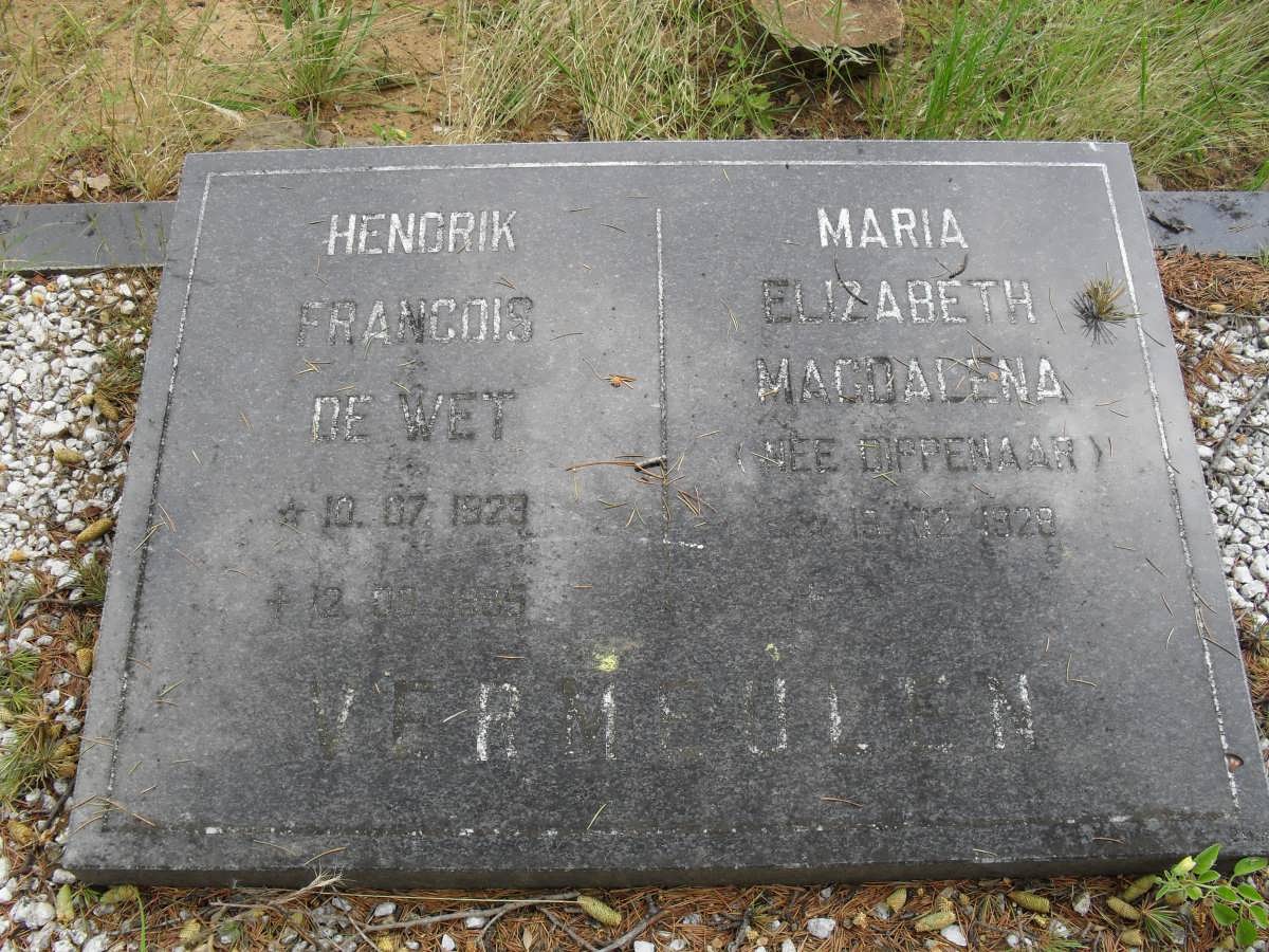 VERMEULEN Hendrik Francois de Wet 1923- &amp; Maria Elizabeth Magdalena DIPPENAAR 1929-