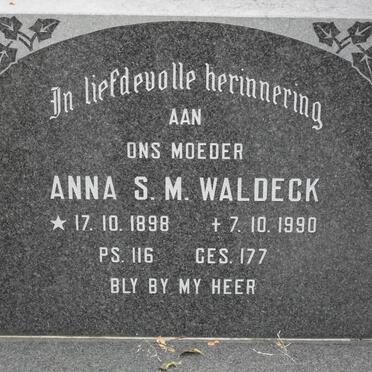 WALDECK Anna S.M. 1898-1990