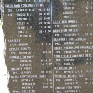 5. Memorial for British Soldiers originally buried at Yeomanry Kopje &amp; Lindley