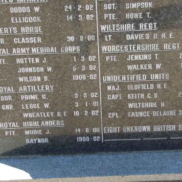 6. Memorial for British Soldiers originally buried at Yeomanry Kopje &amp; Lindley