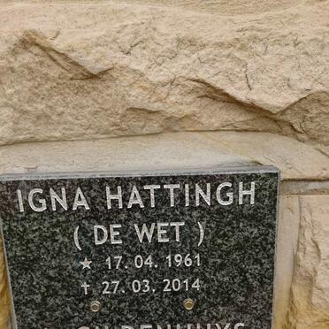 GILDENHUYS A. 1938-2017 :: HATTINGH Igna nee DE WET 1961-2014