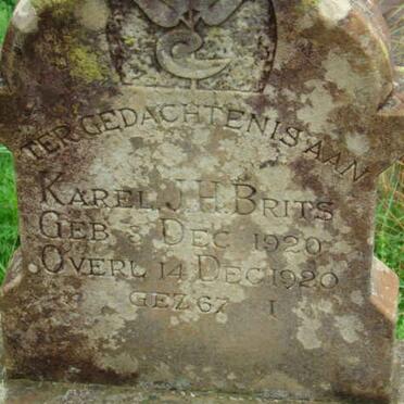 BRITS Karel J.H. 1920-1920