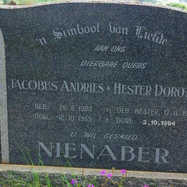 NIENABER Jacobus Andries 1908-1959 &amp; Hester Dorothea BESTER 1912-1994