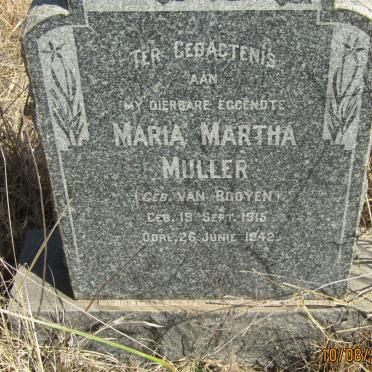 MULLER Maria Martha nee VAN ROOYEN 1915-1942