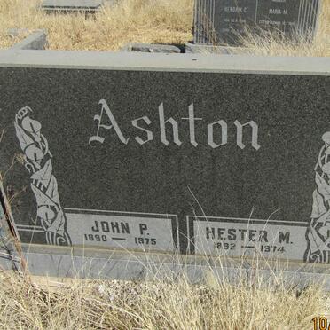 ASHTON John P. 1890-1975 &amp; Hester M. 1892-1974