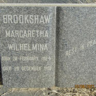 BROOKSHAW Margaretha Wilhelmina 1924-1982