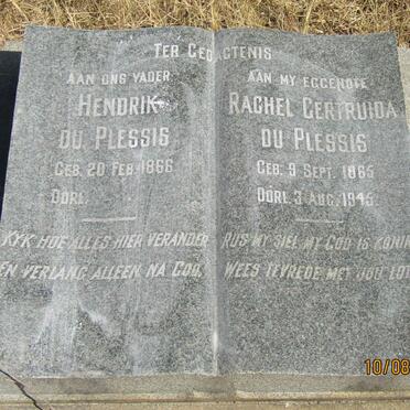 PLESSIS Hendrik, du 1866- &amp; Rachel Gertruida 1865-1945