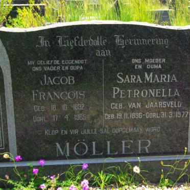 MOLLER Jacob Francois 1892-1965 &amp; Sara Maria Petronella VAN JAARSVELD 1896-1977