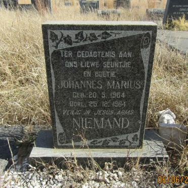 NIEMAND Johannes Marius 1964-1964