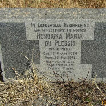 PLESSIS Hendrika Maria, du nee O'NEILL 1884-1943