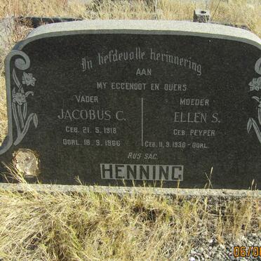 HENNING Jacobus C.1918-1966 &amp; Ellen S. PEYPER 1936-