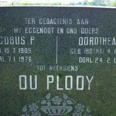 PLOOY Jacobus P., du 1905-1976 &amp; Dorothea M. BOTHA 1916-1992