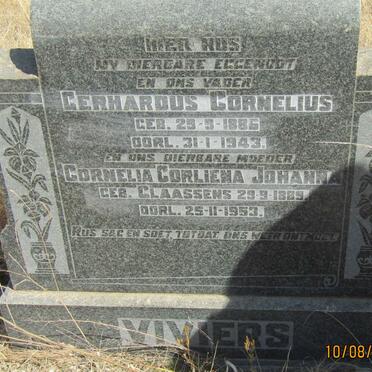 VIVIERS Gerhardus Cornelius 1886-1943 &amp; Cornelia Corliena Johanna CLAASSENS 1889-1953