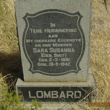 LOMBARD Sara Susanna nee SMIT 1891-1942