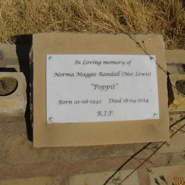 RANDALL Norma Maggie nee LEWIS 1942-2014
