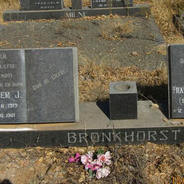 BRONKHORST Willem J. 1919-1981 &amp; Frances Louisa SWANEPOEL 1921-1996