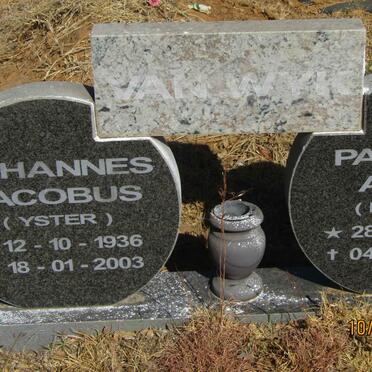 WYK Johannes Jacobus, van 1936-2003 &amp; Patricia Adri 1939-2004