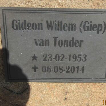 TONDER Gideon Willem, van 1953-2014