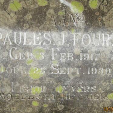 FOURIE Paules J. 1917-1939