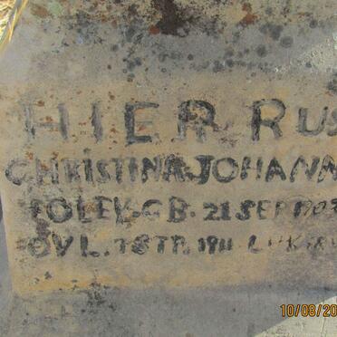 FOLEY Christina Johanna 1903-1911