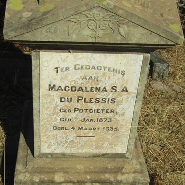 PLESSIS Magdalena S.A., du nee POTGIETER 1873-1935