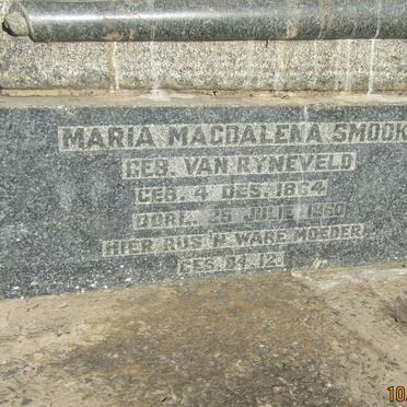 SMOOK  Maria Magdalena nee VAN RYNEVELD 1864-1960