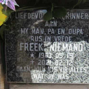 NIEMAND Freek 1963-2021