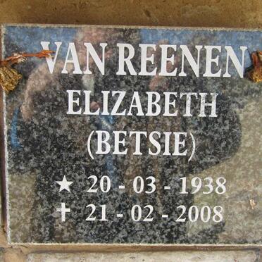REENEN Elizabeth, van 1938-2008