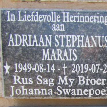 MARAIS Adriaan Stephanus 1949-2019