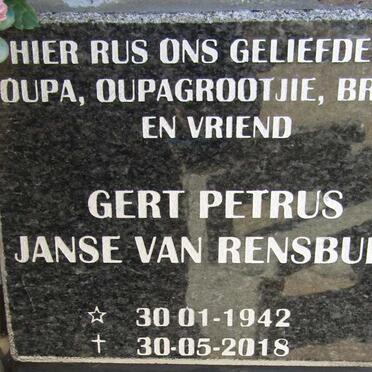 RENSBURG Gert Petrus, Janse van 1942-2018