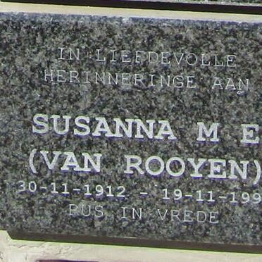 ROOYEN Susanna M.E., van 1912-1997