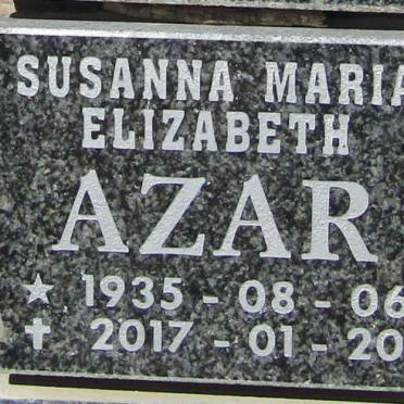 AZAR Susanna Maria Elizabeth 1935-2017