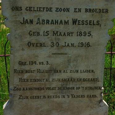 WESSELS Jan Abraham 1895-1916