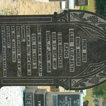 KROG Elise Elizabeth nee SCHEEPERS 1857-1935
