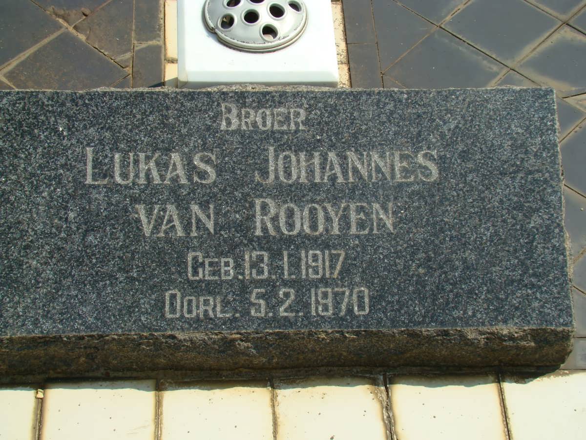 ROOYEN Lukas Johannes, van 1917-1970