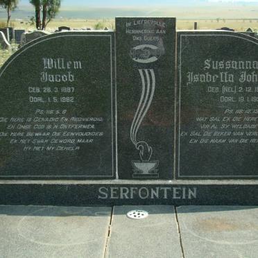 SERFONTEIN Willem Jacob 1887-1982 &amp; Susanna Isabella Johanna NEL 1893-1959