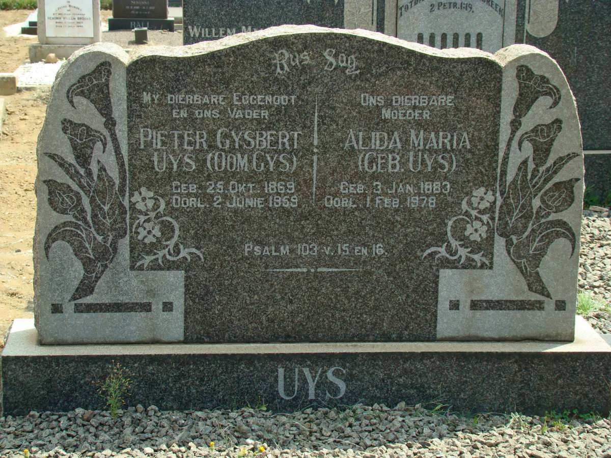 UYS Pieter Gysbert 1869-1959 &amp; Alida Maria UYS 1883-1978