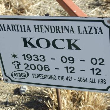 KOCK Martha Hendrina Lazya 1933-2006