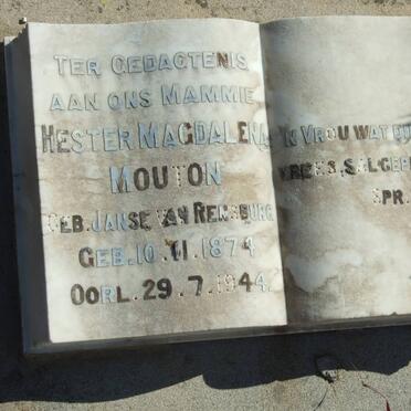 MOUTON Hester Magdalena nee JANSE VAN RENSBURG 1874-1944