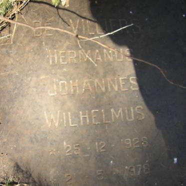 VILLIERS Hermanus Johannes Wilhelmus. de 1928-1976