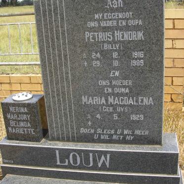 LOUW Petrus Hendrik 1916-1989 &amp; Maria Magdalena UYS 1929-